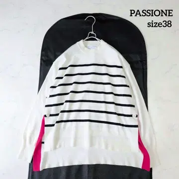 새상품급 PASSIONE 파시오네 니트 보더 사이드 디자인 38