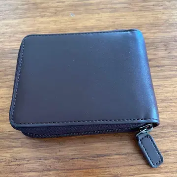 브라운 가죽 접이식 지갑