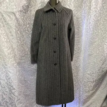 Partout 그레이 헤링본 롱 코트