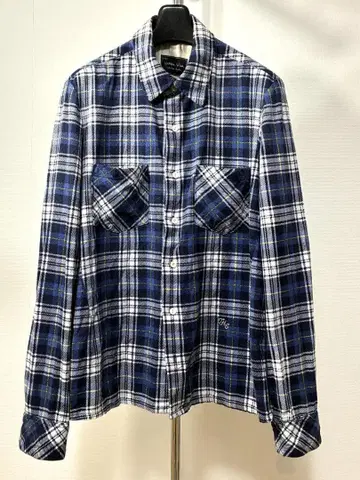 넘버나인 타카히로 미야시타 건즈기 슬래시 체크 셔츠 남성용