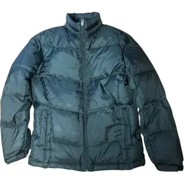 퍼스트 다운 다운 자켓 블랙 블라우스 자수 로고