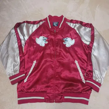 빨간색/실버 새틴 스카잔 호랑이