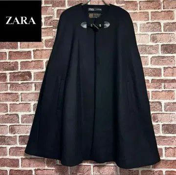 [ 완판템 ] ZARA MANTECO 케이프 코트 판초 블랙 XS