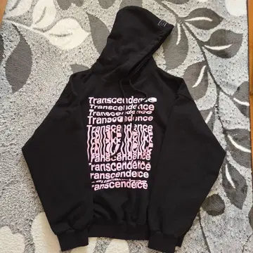 트랜센던스 프린트 블랙 후드티