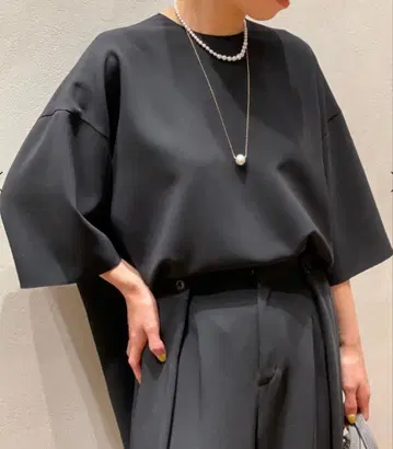 택 포함 미사용 36,300엔 하버 스튜디오 크루넥 블라우스 블랙 38