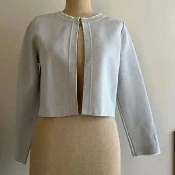 라이트 그레이 크루넥 가디건