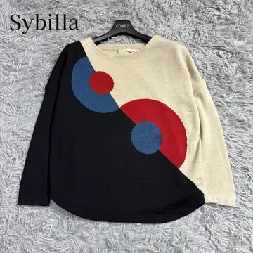 새상품급 22AW 현행 모델 시빌라 서클 인터샤 아트 디자인 니트 M