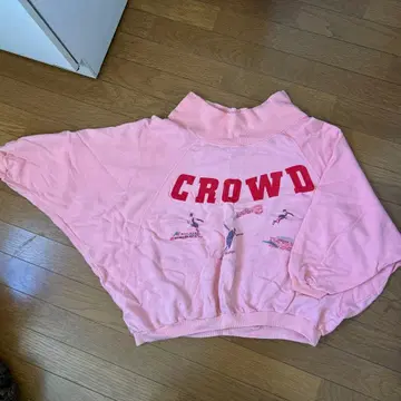 쇼와 레트로 트레이닝복 핑크 구제 의류 빈티지 하이넥 구제 의류 판매점