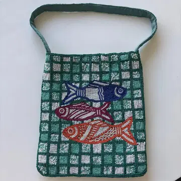 ZARA 미니 비즈 물고기 버킷 백 그린색 완판템