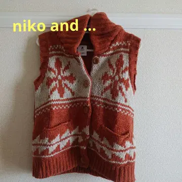 niko and - 니트 베스트 오렌지 눈꽃