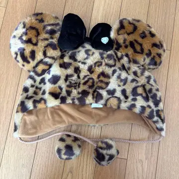 레오파드 무늬 미니 모자
