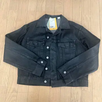 [택 포함 미사용] 블랙 데님 자켓 S 사이즈