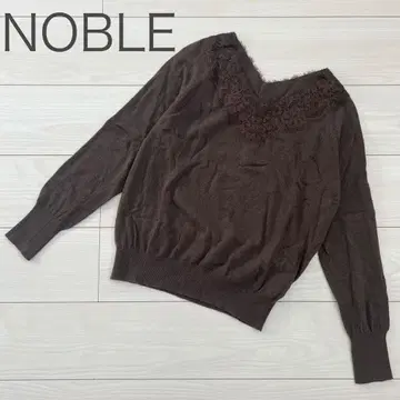 NOBLE 레이스 V넥 니트 스웨터