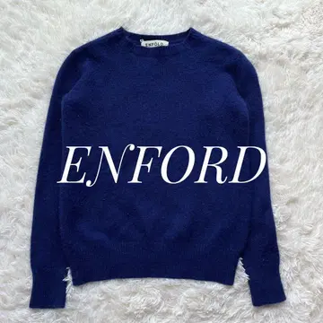 새상품급 엔폴드 캐시미어 100% 니트 스웨터 블루 루즈핏 38