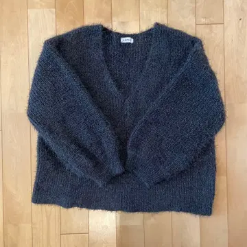 LEPSI M 다크 그레이 V넥 긴팔 니트