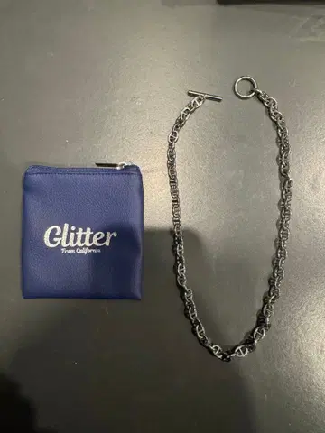 Glitter 실버 체인 목걸이