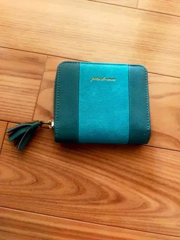 [ 미사용 새상품 ] 파랑과 그린 3단 폴더형 지갑