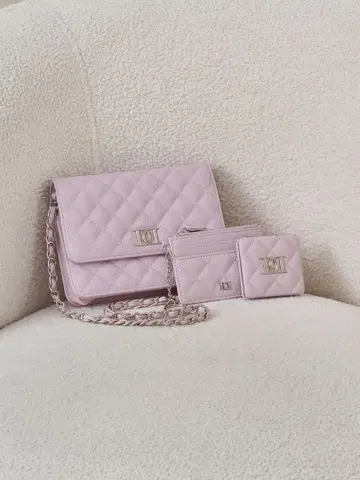 다리치 Darich DD 로고 퀼팅 트래블 세트 퍼플