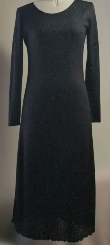 블랙 긴팔 롱 드레스