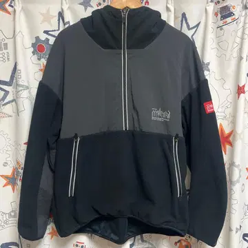 MANHATTAN PORTAGE 절개 플리스 후드티 후드 블랙 L