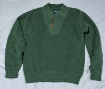 랜즈엔드 코튼 니트 스웨터 버튼 옷깃 미국제
