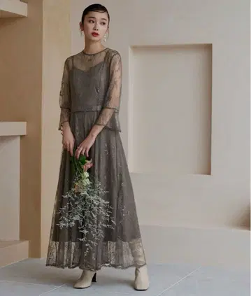 새상품급 루일 에 부티크 포멀 드레스 레이스 롱 드레스 이너 포함