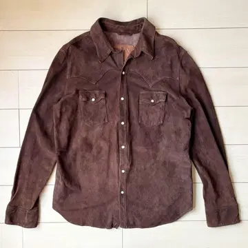 새상품급 USA제 진샵 JEAN SHOP 스웨이드 웨스턴 셔츠 천연 가죽