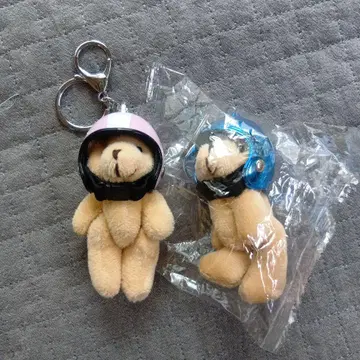 헬멧 포함 곰돌이 키링 세트 2개