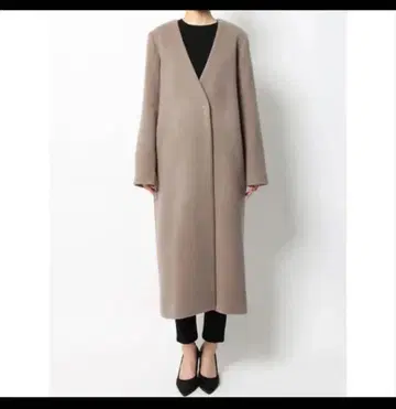 LAGUNAMOON 브라운 노카라 롱 코트 노카라 코트