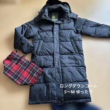 SOUTH PLAY 다운 롱 자켓 블랙 후드 탈부착 가능 S~M