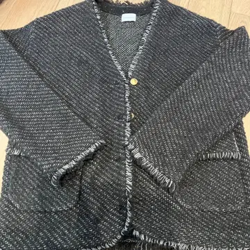 그린 라벨 릴랙싱 니트 트위드 가디건 금장 버튼