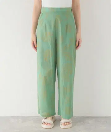 글리터 리프 프린트 팬츠