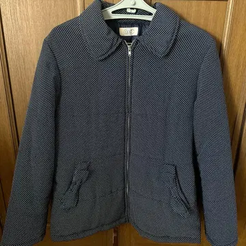옵티의 네이비 컬러 자켓 도트 무늬 사이즈 3