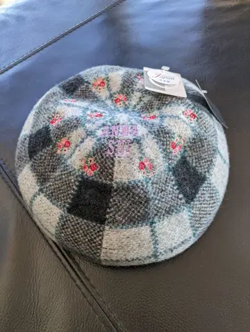 ANNA SUI 체크 무늬 베레모 일본제