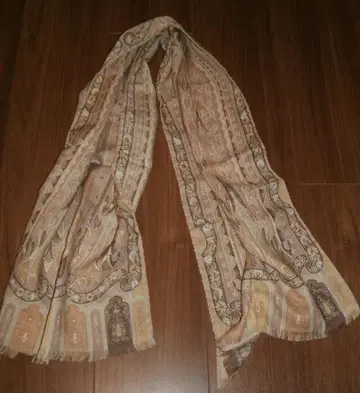 미사용 에트로 실크 울 스톨 베이지