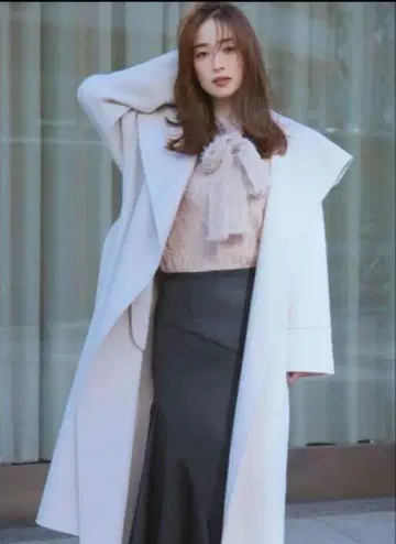 FRAY I.D 빅 칼라 리버 롱 코트