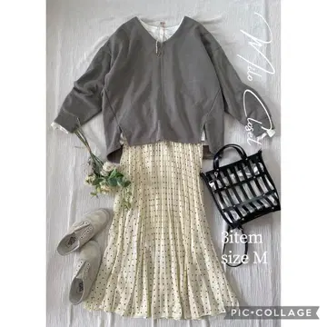 성인 겨울 도트 스커트 세트 여성 의류 묶음 판매 코디 판매 셋업 M