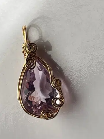 자수정 와이어 펜던트