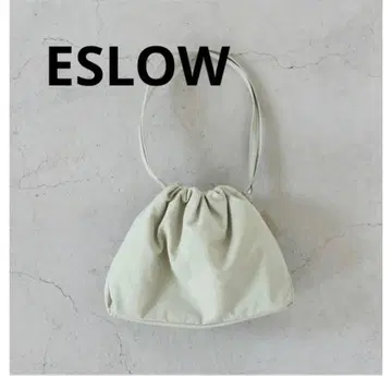 새상품 ESLOW 에스로 나일론 드로우 스트링 숄더백 라이트 민트