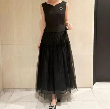 하트넥 튤 드레스 36 셀포드 택 포함 새상품