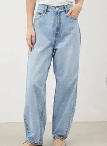 Mila Owen 밴드 포함 커브 와이드 데님 팬츠