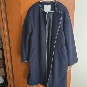 Dessin 네이비 노카라 코트