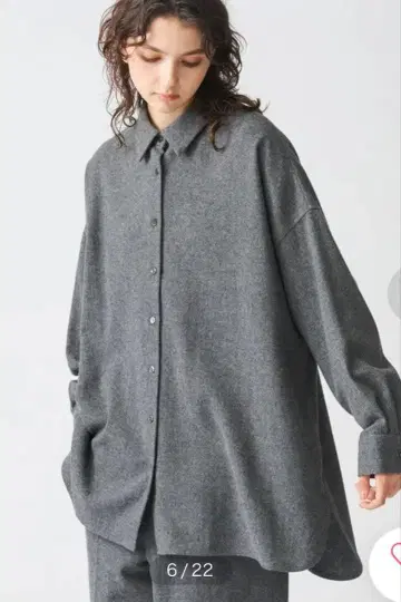 미즈이로 인드 와이드 셔츠 튜닉 울