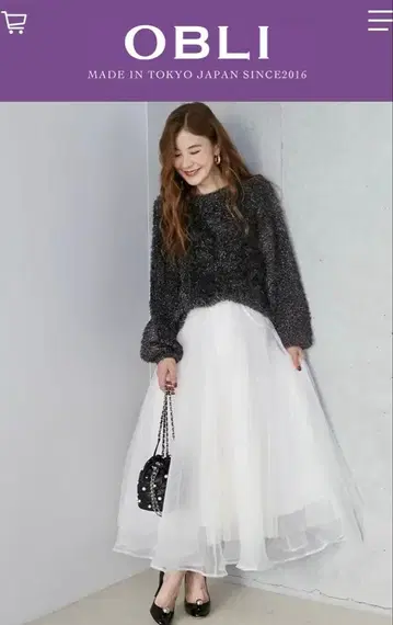 미착용 obli 라메 페더 니트