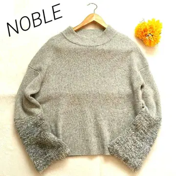 NOBLE 소매 퍼 [ 실크 37% ] 복슬복슬 니트