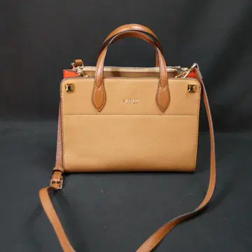 FURLA 아프로디테 바이컬러 2way 토트백 베이지 오렌지