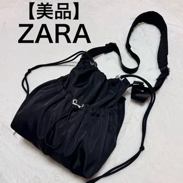 [ 새상품급 ] ZARA 자라 나일론 복조리 숄더 블랙