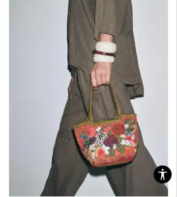 ZARA 비즈 백 꽃 해외 레어