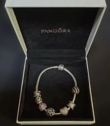 PANDORA 실버 참 포함 팔찌 참 판도라 박스 포함