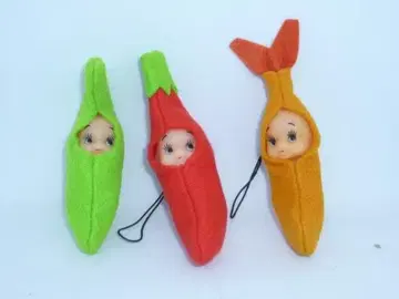 b레어품 전시 새상품급 코스튬 큐피 새우튀김 외 3점 스트랩